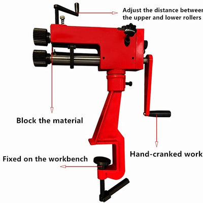 Metal Bead Roller Steel Bending Bender Manual Metal Sheet Rotary Forming Machine
