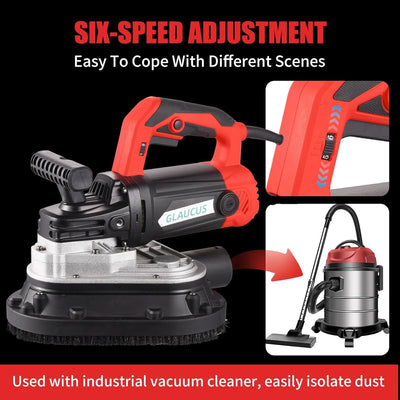 4"x3 Concrete Floor Grinder 3-Head 6 Speed Hand-held Smoothing Sander Polisher
