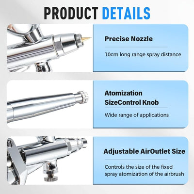 Airbrush Kit Air Brush Painting Set Double Action Trigger Airbrush Painting Gun