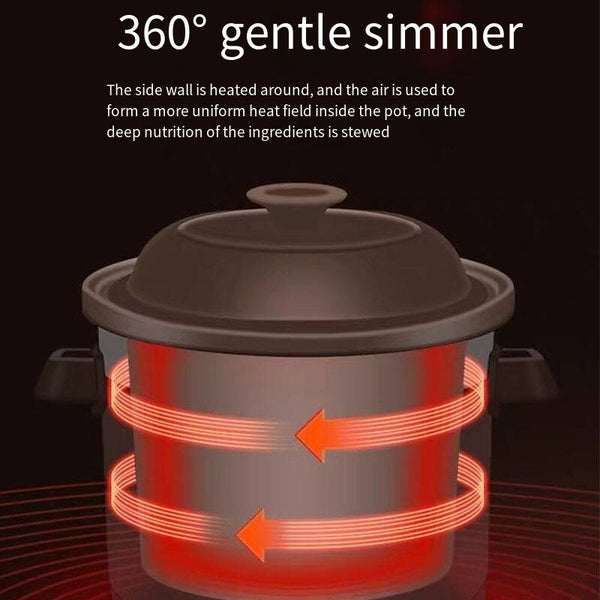 Slow Cooker 3.5L Electric Stew Pot Ceramic Inner for Soup Porridge Healthy Cook