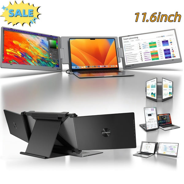 Laptop Screen Extender Triple-fold 11.6 In FHD 1080P Portable Monitor Extended