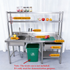 Stainless Steel Sink Kitchen Work Benches Table Washing Basin with Drawer & Rack