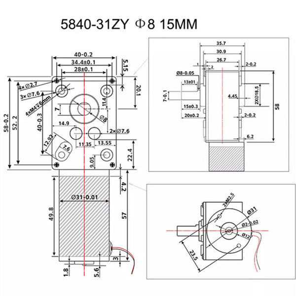Gear Box Motor DC12V/24V High Torque Electric Power Speed Reduce Turbine Worm AU