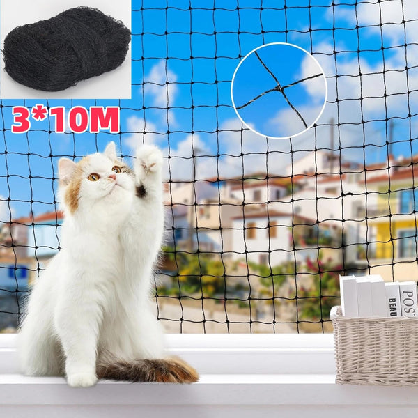 3*10M Cat Enclosure Netting Low Visibility Garden Balcony Pet Net Bite-Resistant