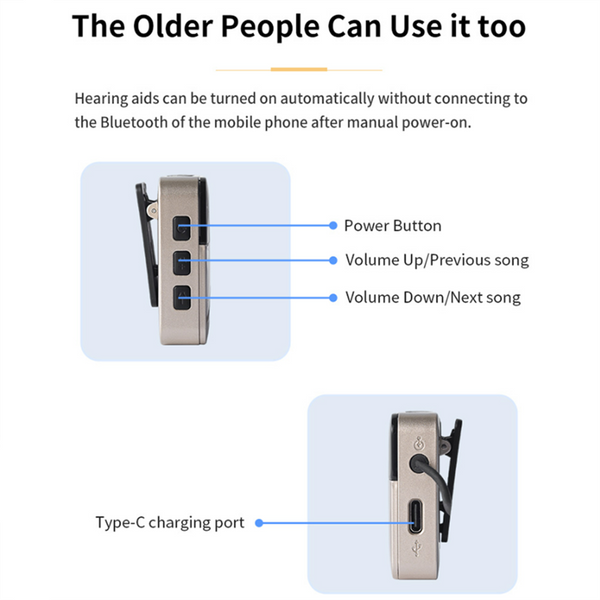 Bone Conduction Hearing Aids for Deafness Bluetooth Wireless Hearing Amplifier
