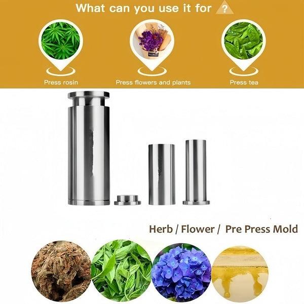 Rosineer Press Mold Cylindrical Flower Pre Press Mold 30mm Food Grade Aluminum