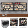 3-Tier Metal Wine Rack w/ LED Light Wine Bottle Shelf For Home Bar Display 1.2m