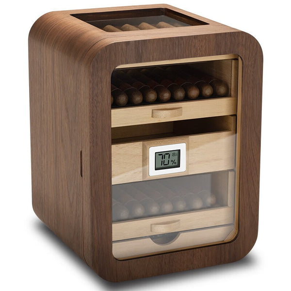 5 Tiers Cigar Humidor Cabinet 110 CT Cedar Wooden Cigar Box Digital Hygrometer