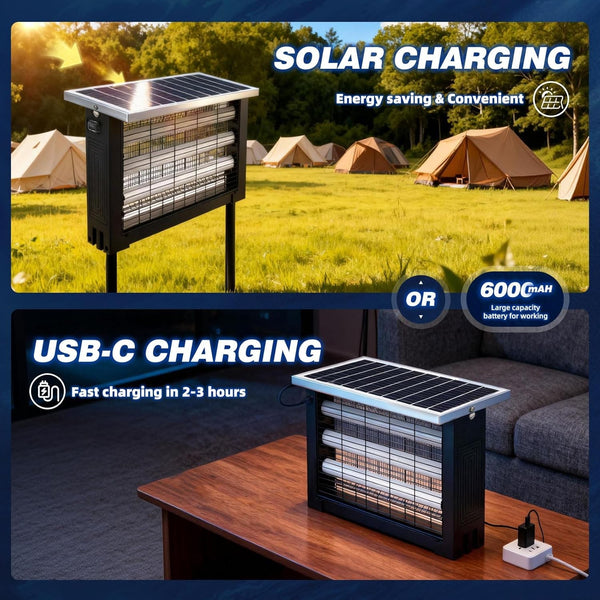 Solar USB Mosquito Killer Light Electronic Fly Bug Insect Zapper Trap Pest Lamp