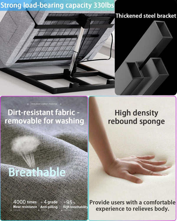 Adjustable Electric Lifting Bed Backrest for Elderly with Remote Full Length AU