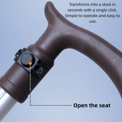 Folding Cane Seat Walking Stick Tripod Anti-Slip Portable for Seniors Hiking AU