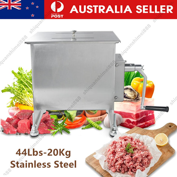 44lbs Manual Meat Mixer Meat Blender Grinding Machine Stainless Steel w/Lid AU