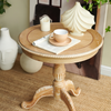 Wooden Round End Table  Round Wooden Coffee Table For Living Room Vintage Accent