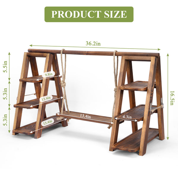 3 Tier Cupcake Stand Wooden Foldable Cake Stand with Removable Trays for Party