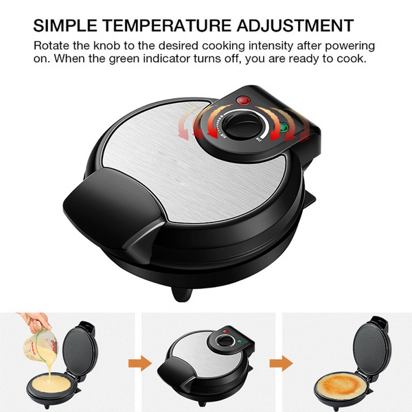 Electric Ice Cream Egg Waffle Cone Maker Machine 10'' With Cone Roller Nonstick