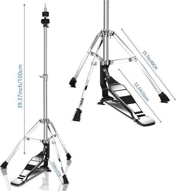 Hi-Hat Cymbal Stand Light Weight Double Braced Legs Chain Driven Foot Plate