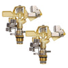 Heavy Duty Brass Impact Sprinkler Head with Nozzles 1/2" Lawn Garden Irrigation