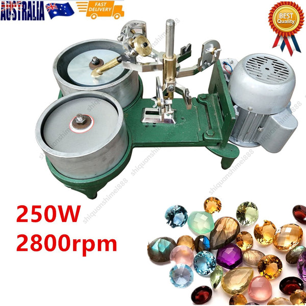 Pro Gem Grinding Faceting Machine 6" Jade Polisher Disc + 8" Flat Grinder Dics