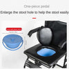 2 in 1 Foldable Shower Chair Disabled Bedside Commode Wheelchair Toilet Chair