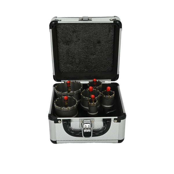 6 PCS 22-65mm Carbide Tip TCT Drill Bit Hole Saw Set for Metal Stainless Steel