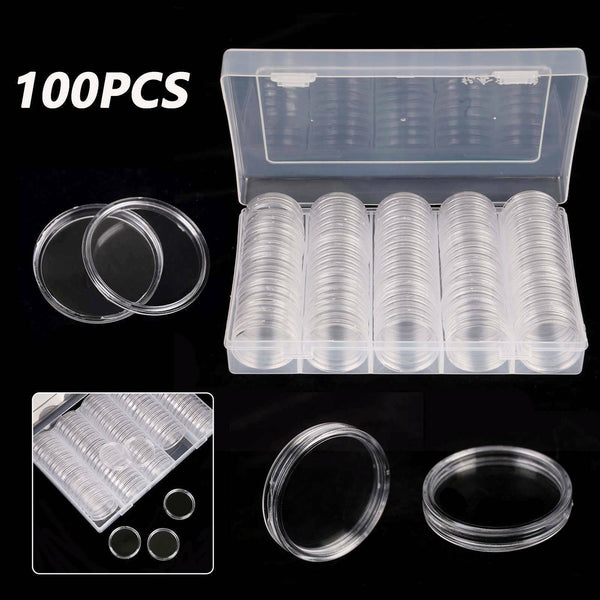 100pcs Storage Box Case Capsules Holder Clear BOX 17/20/27/30mm (only box)