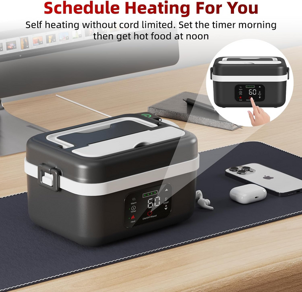 Electric Heated Lunch Box Heating Hot Travel Bento Food Warmer Travel Lunch Box