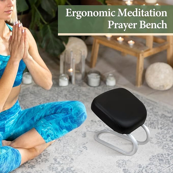 Ergonomic Meditation Prayer Stool Padded Kneeling Seat for Yoga Posture Support