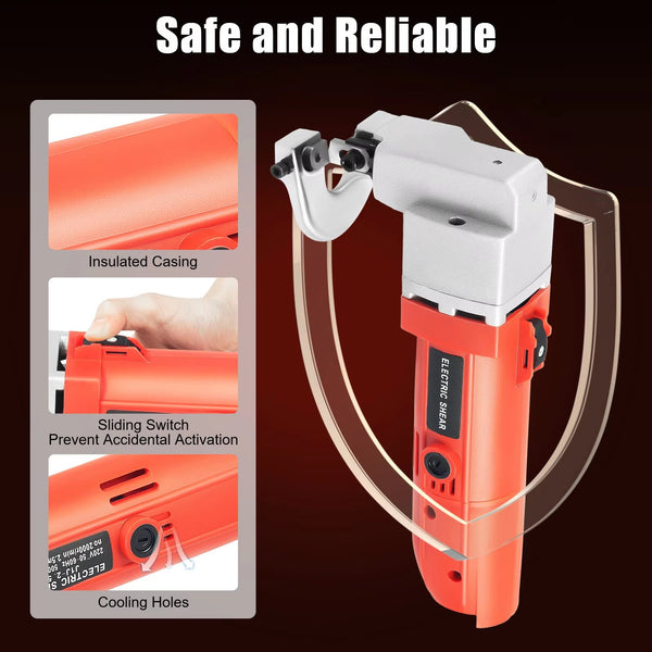 Electric Nibbler 2.5mm Sheet Metal Shear 500W Hand-held Scissor Cutter 2000r/min