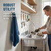 Stainless Steel Commercial Kitchen Sink Free Standing w/ Cold&Hot Water Faucet
