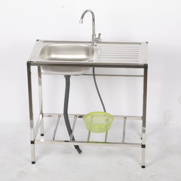Portable Camping Kitchen Sink Single Bowl Sink Freestanding 31 x 17 x 30 Inch