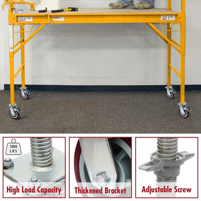 4 Pack Heavy Duty 6" Scaffolding Caster Wheels with Double Brakes 360° rotation