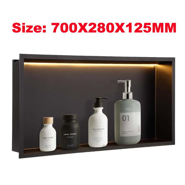 Shower Niche Recessed Storage Shelf Wall Organize 304 Stainless Steel with LED