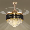 Crystal Chandelier with Fan Remote Control Dimmable 6-Speed 42" Ceiling Fan Lamp