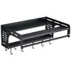 Microwave Oven Shelf Rack Wall Mount Oven Bracket Kitchen Organiser with Hooks