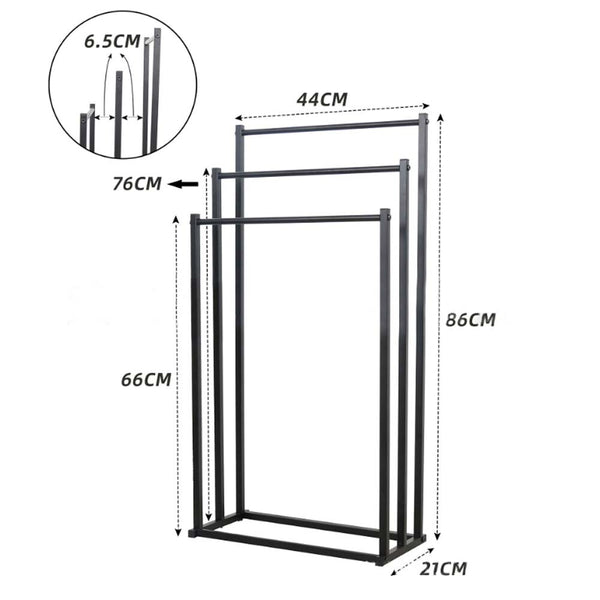 Metal Towel Rack Bathroom Freestanding Drying Shelf Storage Shower Caddy Rack