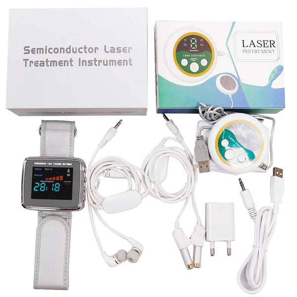 650nm Laser 13 Holes Physiotherapy Wrist Watch LLLT Treat for Hypertension