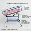 Clear Baby Bassinet Anti-Reflux Hospital Cot Newborn Crib w/ Wheels & Storage