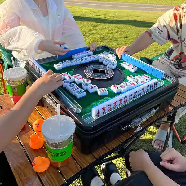 Automatic Mahjong Table Portable Mahjong Table 144 Magnetic Tiles Outdoor & Home