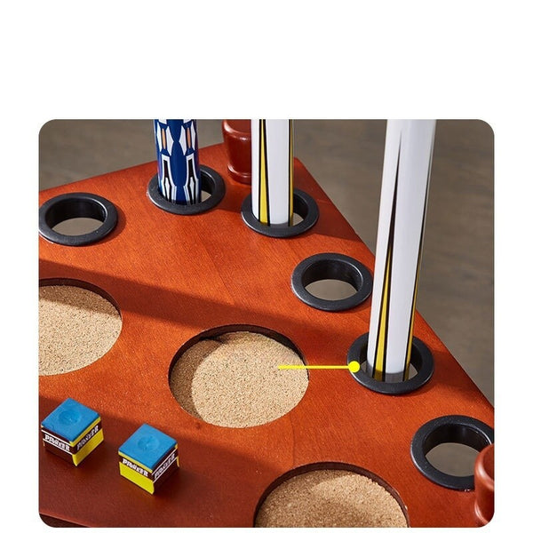 Pool Cue Rack Solid Wood Pool Stick Holder Floor Stand Holds 8 Pool Billiard Cue