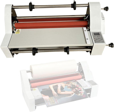 V350 Laminating Machine Hot Cold Roll Laminator Single/Dual Sided & 200m Film
