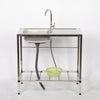 Portable Camping Kitchen Sink Single Bowl Sink Freestanding 31 x 17 x 30 Inch