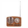 Portable AM FM Radio | Mains/Rechargeable Battery | Wood Effect | Retro Style