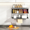 Pull-Down Kitchen Organiser 3 Tiers Spice Rack Storage Shelves Wall-Mounted AU