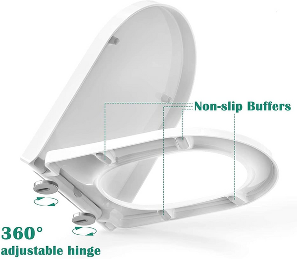 Thick Toilet Seat Soft Close Luxury White Heavy Duty Quick Release U Shape PP
