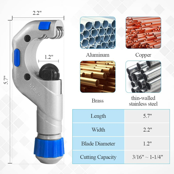 HVAC Hydraulic Copper Tube Expander Kit Plumbing Swaging Tool Set with 7 Heads
