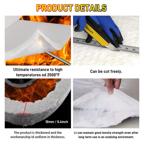 Ceramic Fiber Blanket Fireproof BlanketHigh Temperature 1260℃ Stoves Furnace