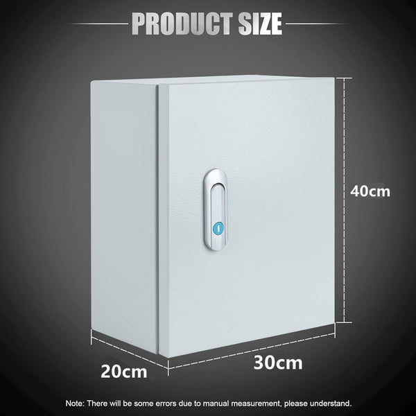 Electrical Enclosure Box 40x30x20cm Steel Switchboard Waterproof Cabinet Plate