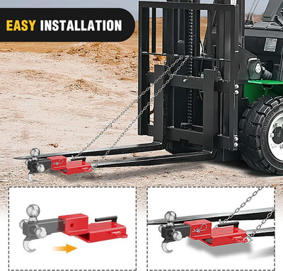 Forklift Trailer Hitch Adaptor Pallet Trailer Tow Receiver Attachment 3000lbs