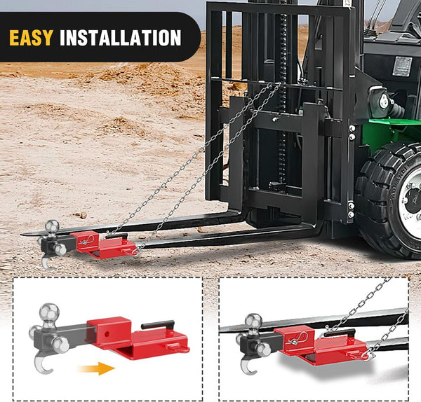 Forklift Trailer Hitch Adaptor Pallet Trailer Tow Receiver Attachment 3000lbs