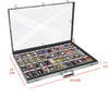 Trading Card Display Case Box Aluminum Glass Clear Locking Coin/Jewelry Storage